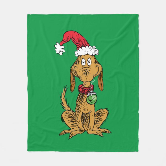 Max the Dog in Santa Hat Fleecefilt (Framsidan)
