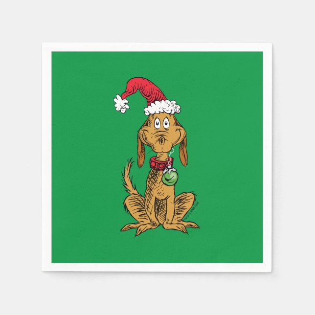 Max the Dog in Santa Hat Pappersservett (Framsidan)