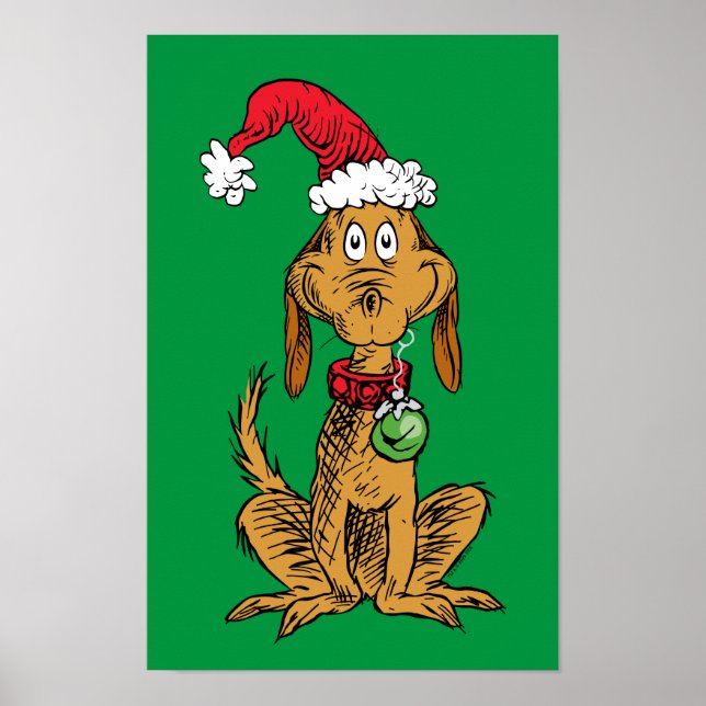 Max the Dog in Santa Hat Poster (Framsidan)