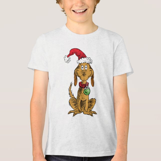 Max the Dog in Santa Hat T Shirt (Framsida)
