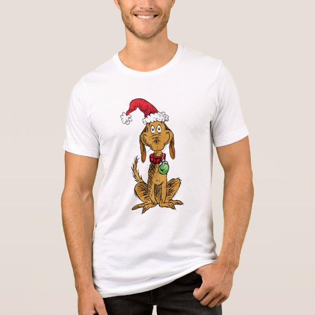 Max the Dog in Santa Hat T Shirt (Framsida)
