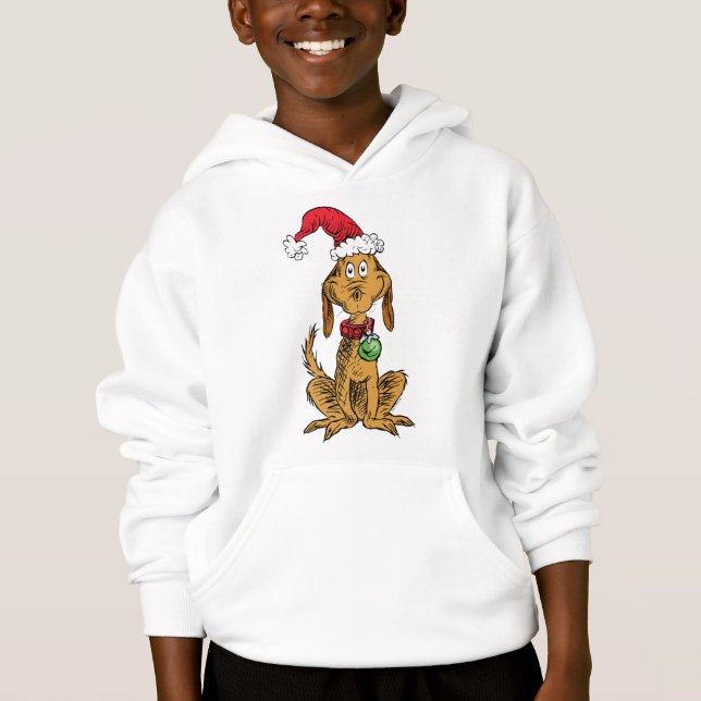 Max the Dog in Santa Hat T Shirt (Framsida)