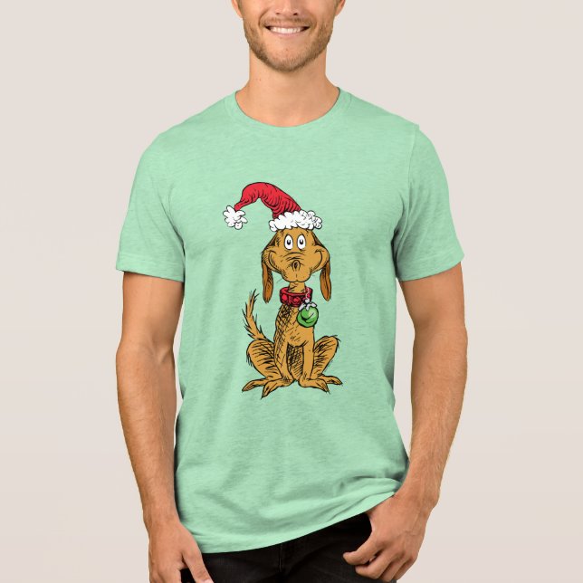 Max the Dog in Santa Hat T Shirt (Framsida)