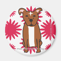 Max | Tropiskt rött rundmagnet