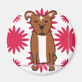 Max | Tropiskt rött rundmagnet Magnet