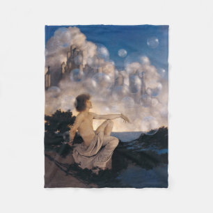 Maxfield Parrish Air Castles 1904 Vintage Fantasy Fleecefilt