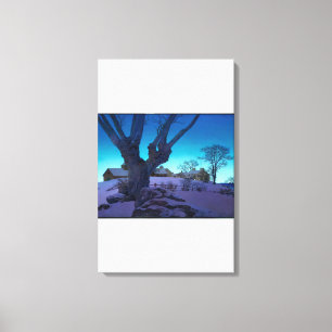 Maxfield Parrish - Backe Top Farm, Winter Canvastryck