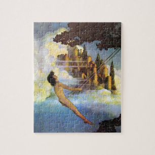 Maxfield Parrish den Dinky fågelvintageboken Pussel