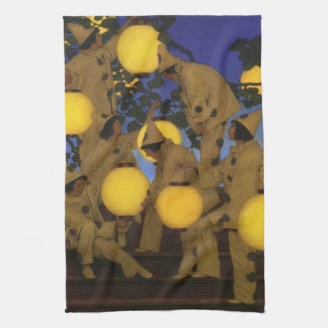 Maxfield Parrish Fackelbärare 1908 Vintage Kökshandduk (Vertikal)