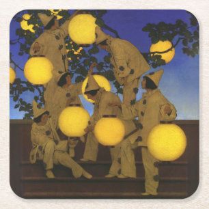 Maxfield Parrish Fackelbärare 1908 Vintage Underlägg Papper Kvadrat