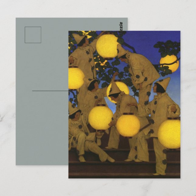 Maxfield Parrish Fackelbärare 1908 Vintage Vykort (Fram/baksida)