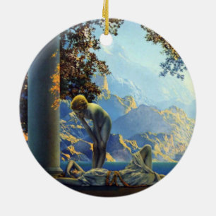 Maxfield Parrish gryning II Julgransprydnad Keramik