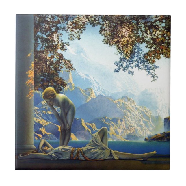 Maxfield Parrish gryning Kakelplatta (Framsidan)