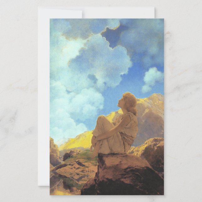 Maxfield Parrish Morgon 1922 Moln Blå Konstkopia (Framsida)