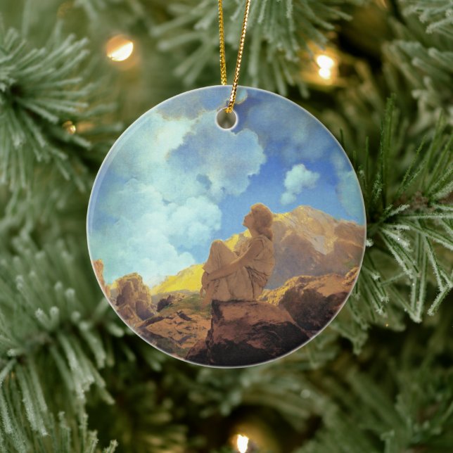 Maxfield Parrish Morgon 1922 Moln Blå Konstkopia Julgransprydnad Keramik (Träd)
