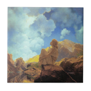 Maxfield Parrish Morgon 1922 Moln Blå Konstkopia Kakelplatta