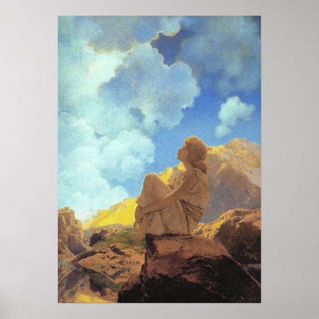 Maxfield Parrish Morgon 1922 Moln Blå Konstkopia Poster (Framsidan)