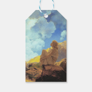Maxfield Parrish Morgon 1922 Moln Blå Konstkopia Presentetikett