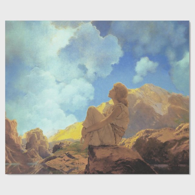 Maxfield Parrish Morgon 1922 Moln Blå Konstkopia Presentpapper (Platt)