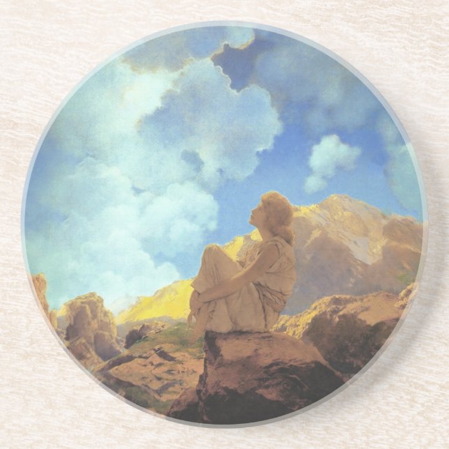 Maxfield Parrish Morgon 1922 Moln Blå Konstkopia Underlägg (Framsidan)