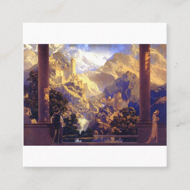 Maxfield Parrish Romantik 1922 Fyrkantigt Visitkort (Framsida)