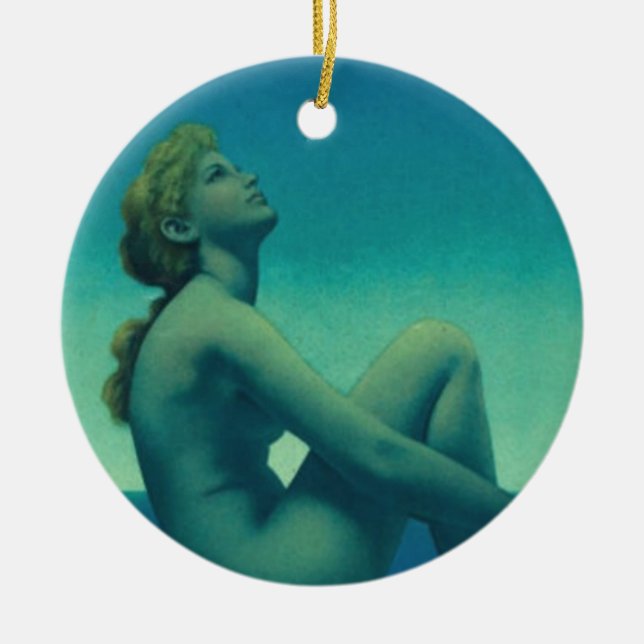 Maxfield Parrish Stars Julgransprydnad Keramik (Framsidan)