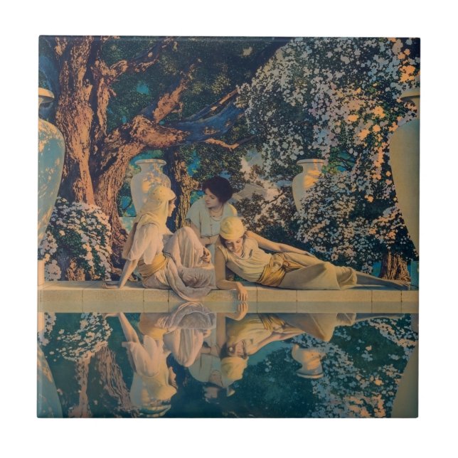 Maxfield Parrish The Garden of Allah 1918 Finkonst Kakelplatta (Framsidan)