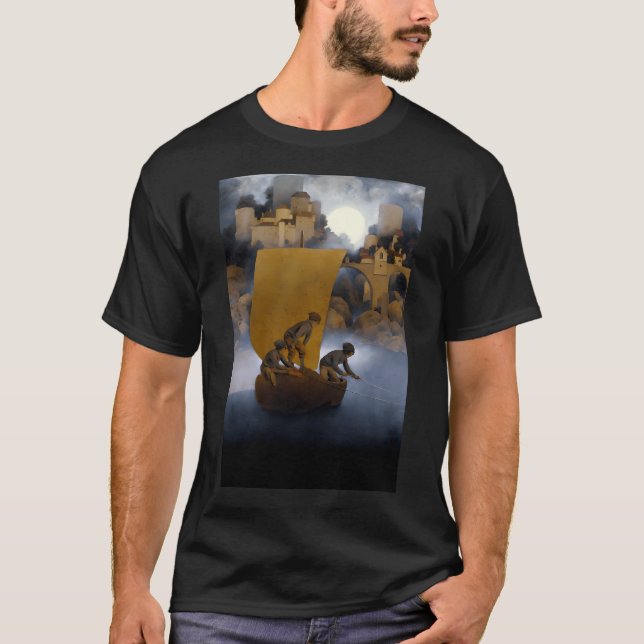 Maxfield Parrish - Wynken Blynken and Nod - T Shirt (Framsida)