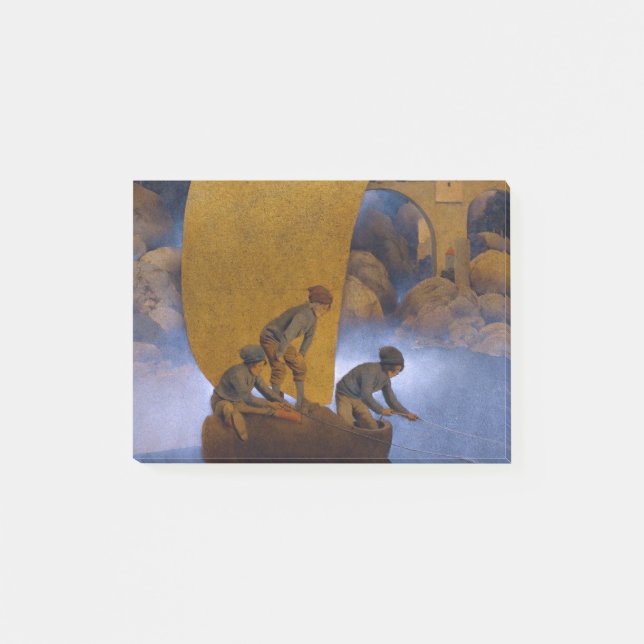 Maxfield Parrish Wynken Blynken och Nod Post-it Block (Framsida)