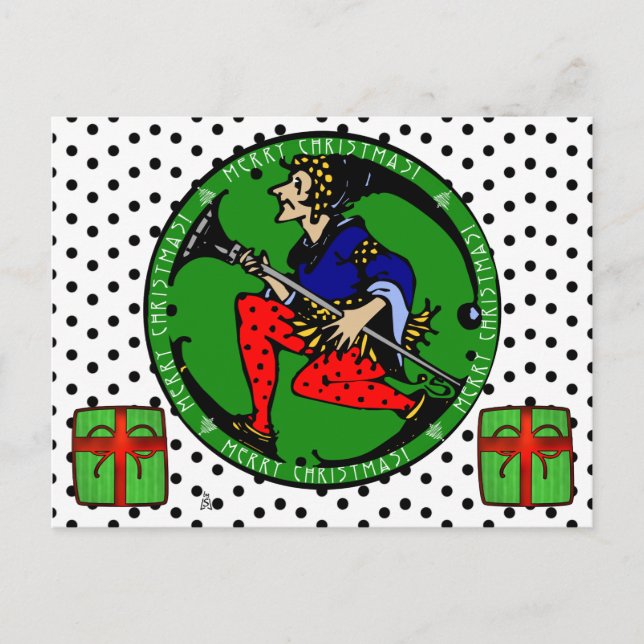 Maxfield Parrish-y julälva Helg Vykort (Framsida)