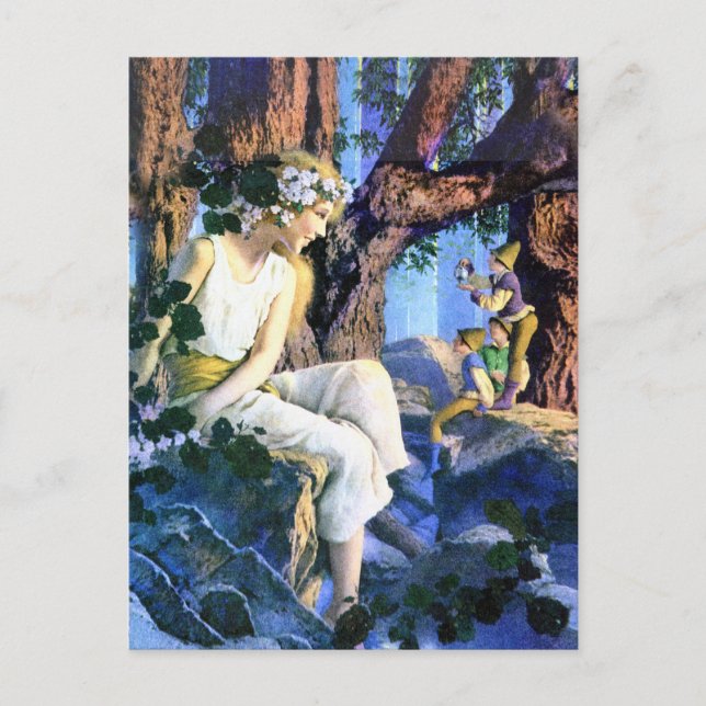 Maxfield Parrish's Fair Princess och Gnomes Vykort (Framsida)