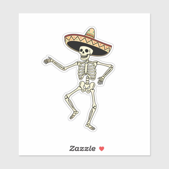Maxican dansar Skeleton med Sombrero Klistermärken (Ark)