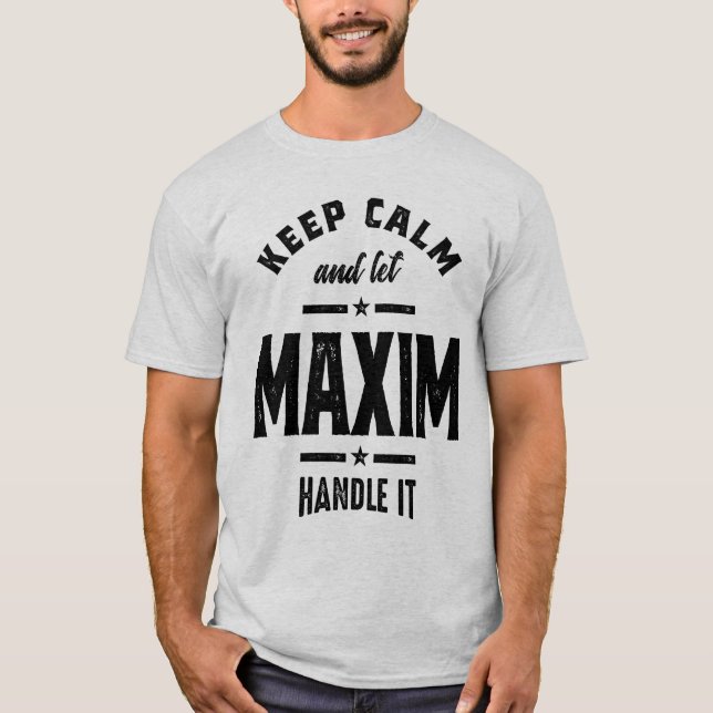 Maxim Personlig Namn Birthday Gift T Shirt (Framsida)