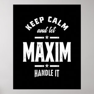 Maxim Personlig Namn Birthday Poster