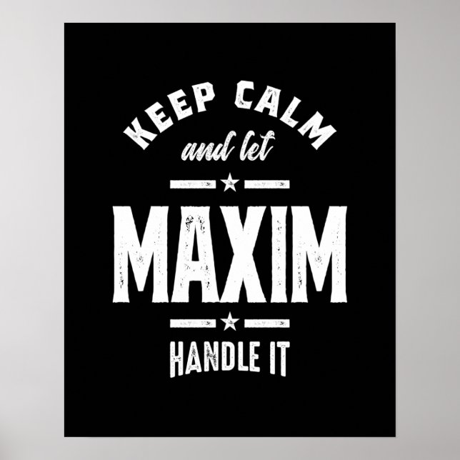 Maxim Personlig Namn Birthday Poster (Framsidan)