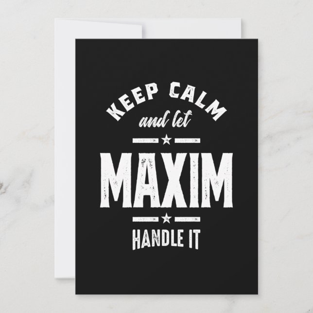 Maxim Personlig Namn Birthday Tack Kort (Framsida)