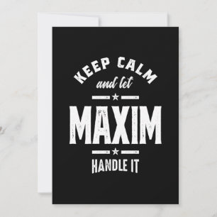 Maxim Personlig Namn Birthday Tack Kort