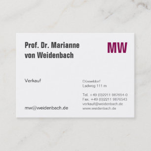 Maximal Elegans Visitkort