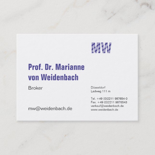 Maximal elegant visitkort (Framsida)