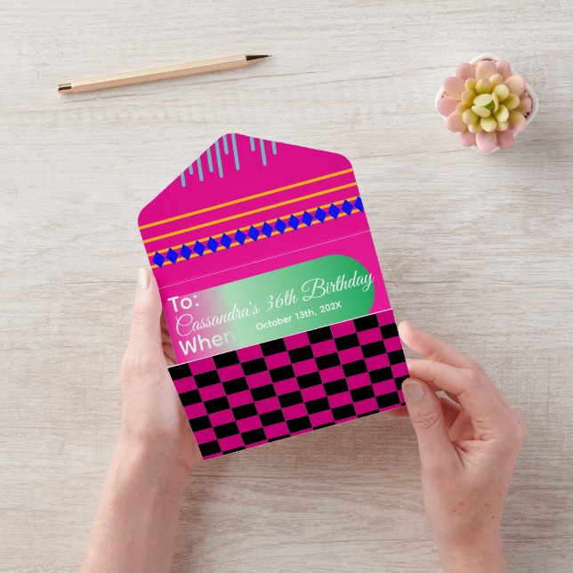 Maximalism Birthday Colorful Checkered Blommigt (Video)