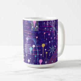 Maximalist Abstract on Purple Kaffemugg