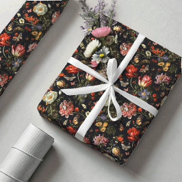 Maximalist Baroque Blommigt Presentpapper