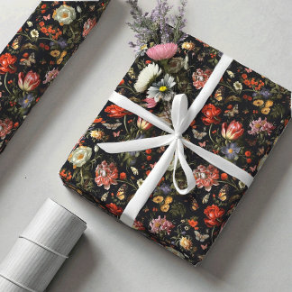 Maximalist Baroque Blommigt Presentpapper