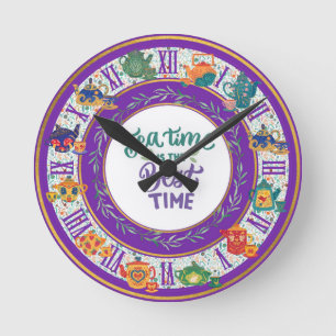Maximalist Kitchen Decor Teatime Cottage Anpassnin Rund Klocka