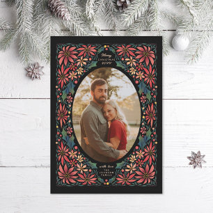 Maximalist Ornate Poinsettia Photo Julkort