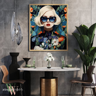 Maximalist Porträtt i Woman i Färg i fetstil Poster