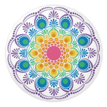 Maximalist Rainbow Blommigt Fontän Dot Mandala
