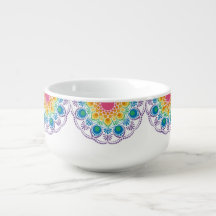 Maximalist Rainbow Blommigt Fontän Dot Mandala