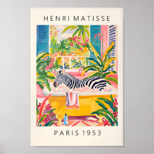 Maximalist Wall Art, Zebra i Bathtub Poster