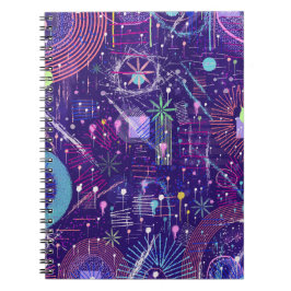 Maximalistisk Abstrakt på Purpur Anteckningsbok